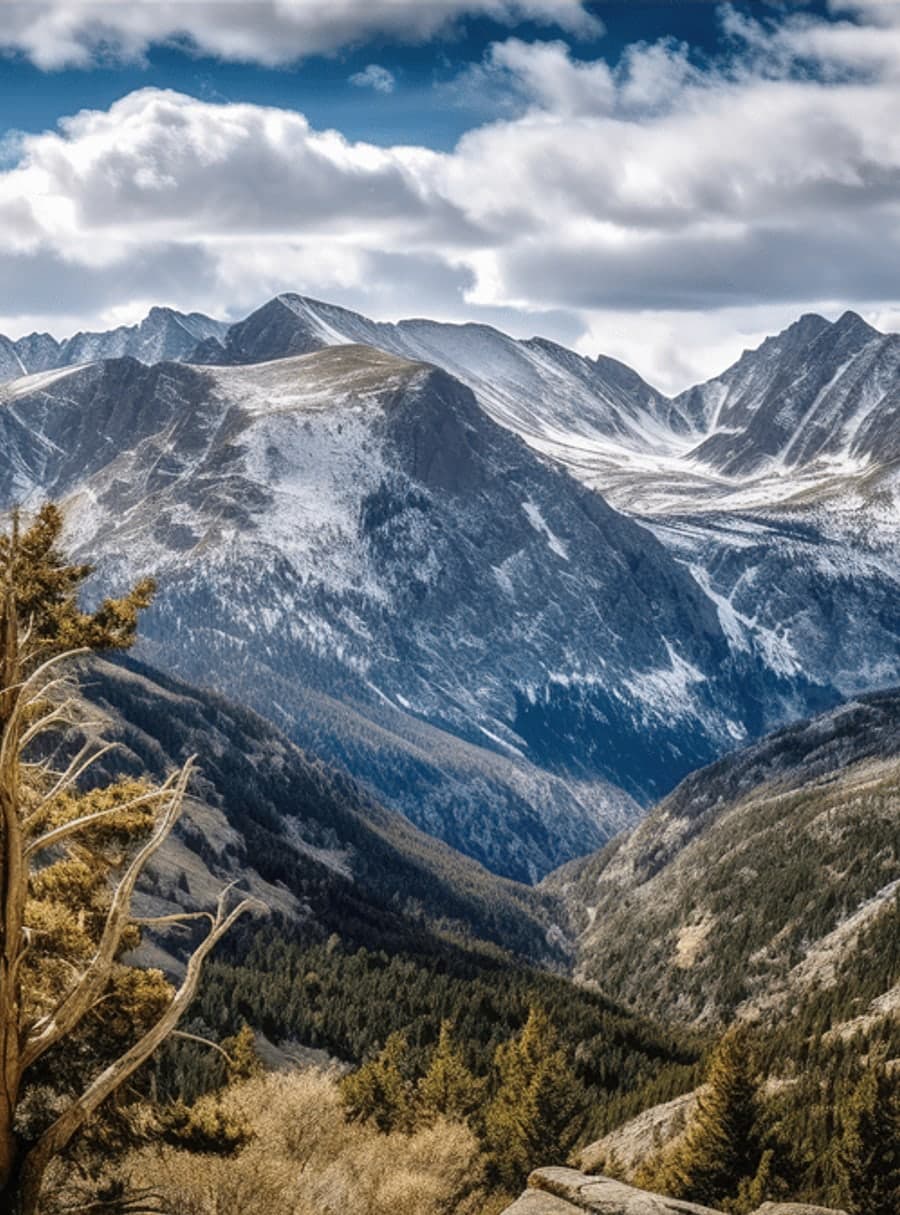 The Colorado Rockies under snow.